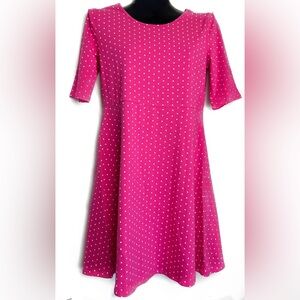 *NWT Crown & Ivy Fuchsia Kids Dress with White Dots
